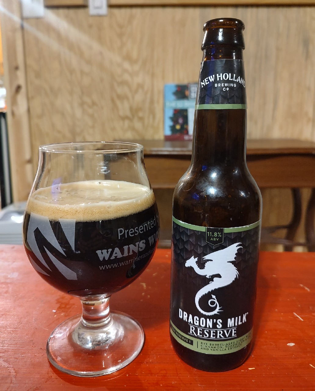 Dragon's Milk Reserve: Rye Barrel-Aged Stout with Cinnamon, Toasted Chilies, and Vanilla Extract (1/2022), United States