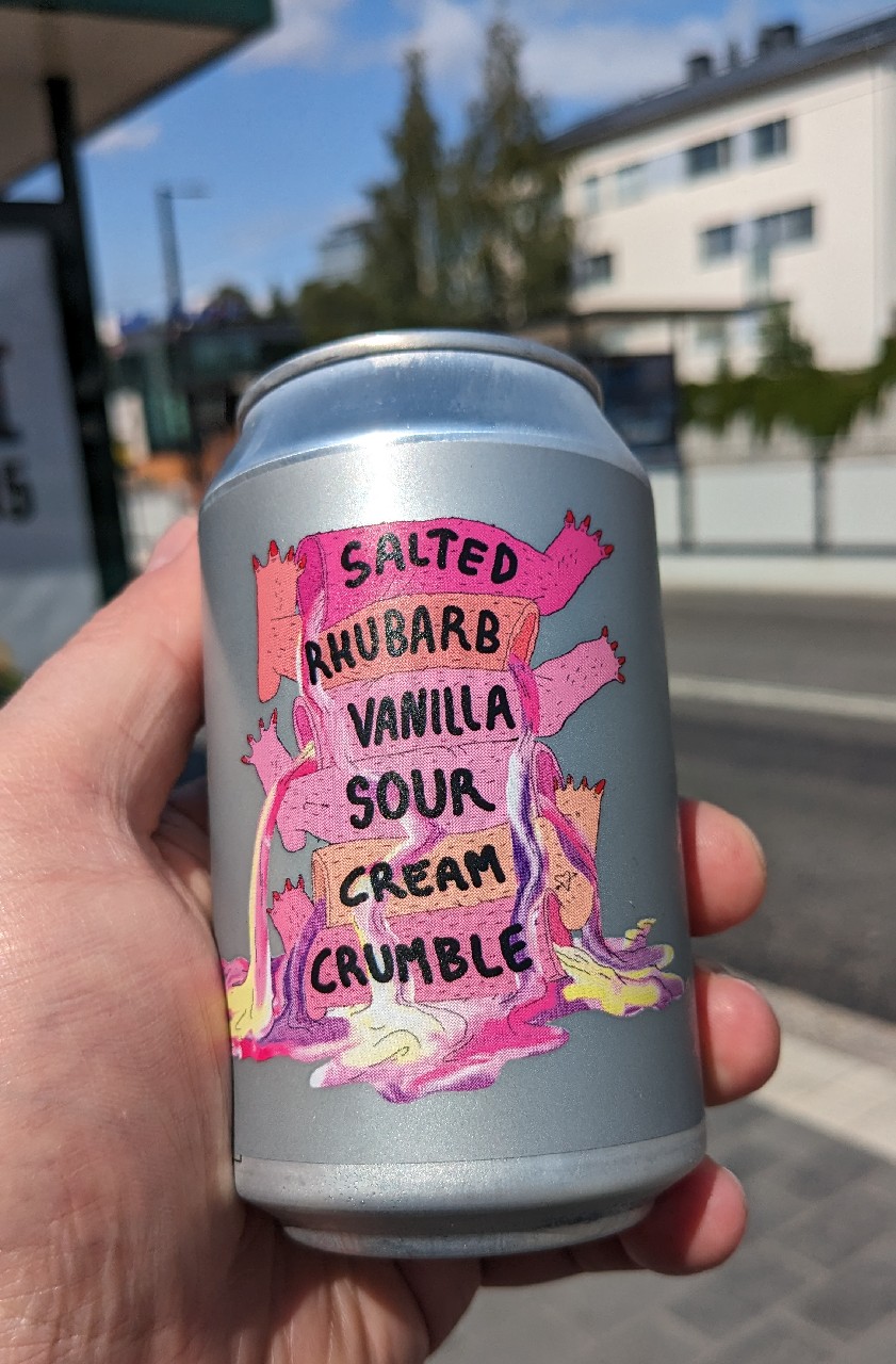 Salted Rhubarb Vanilla Sour Cream Crumble, Norway