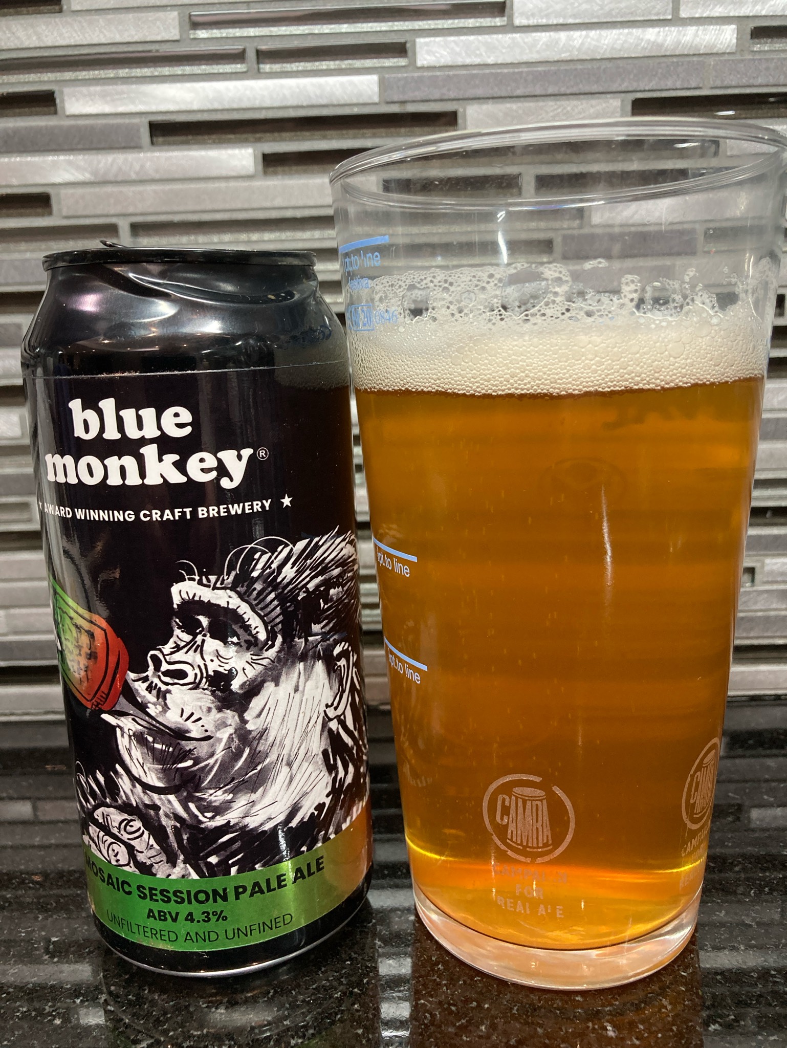 Mosaic session pale ale, Blue Monkey Brewery