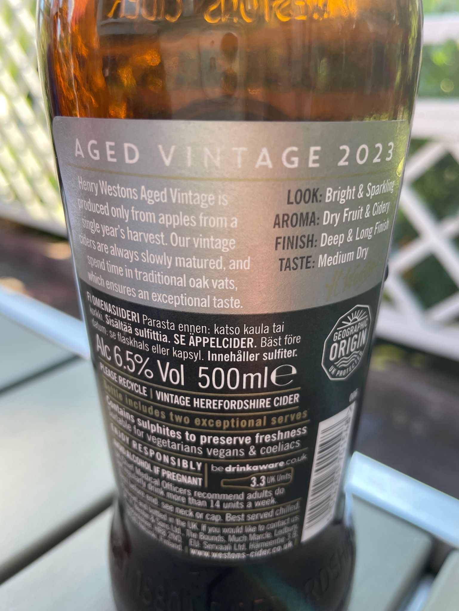 Henry Westons 2017 Vintage Cider Medium Dry, England