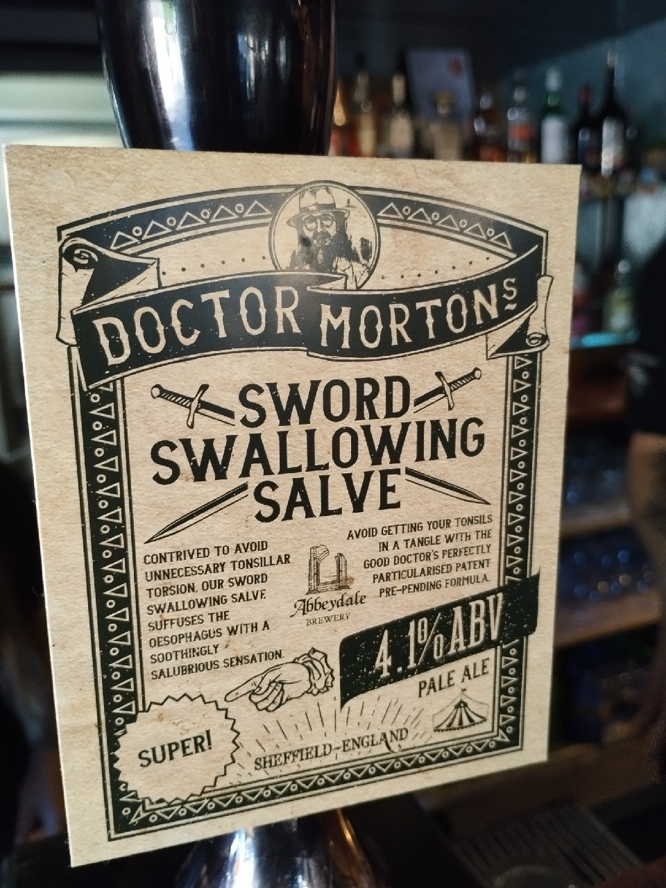 doctor morton's sword swallowing salve, England