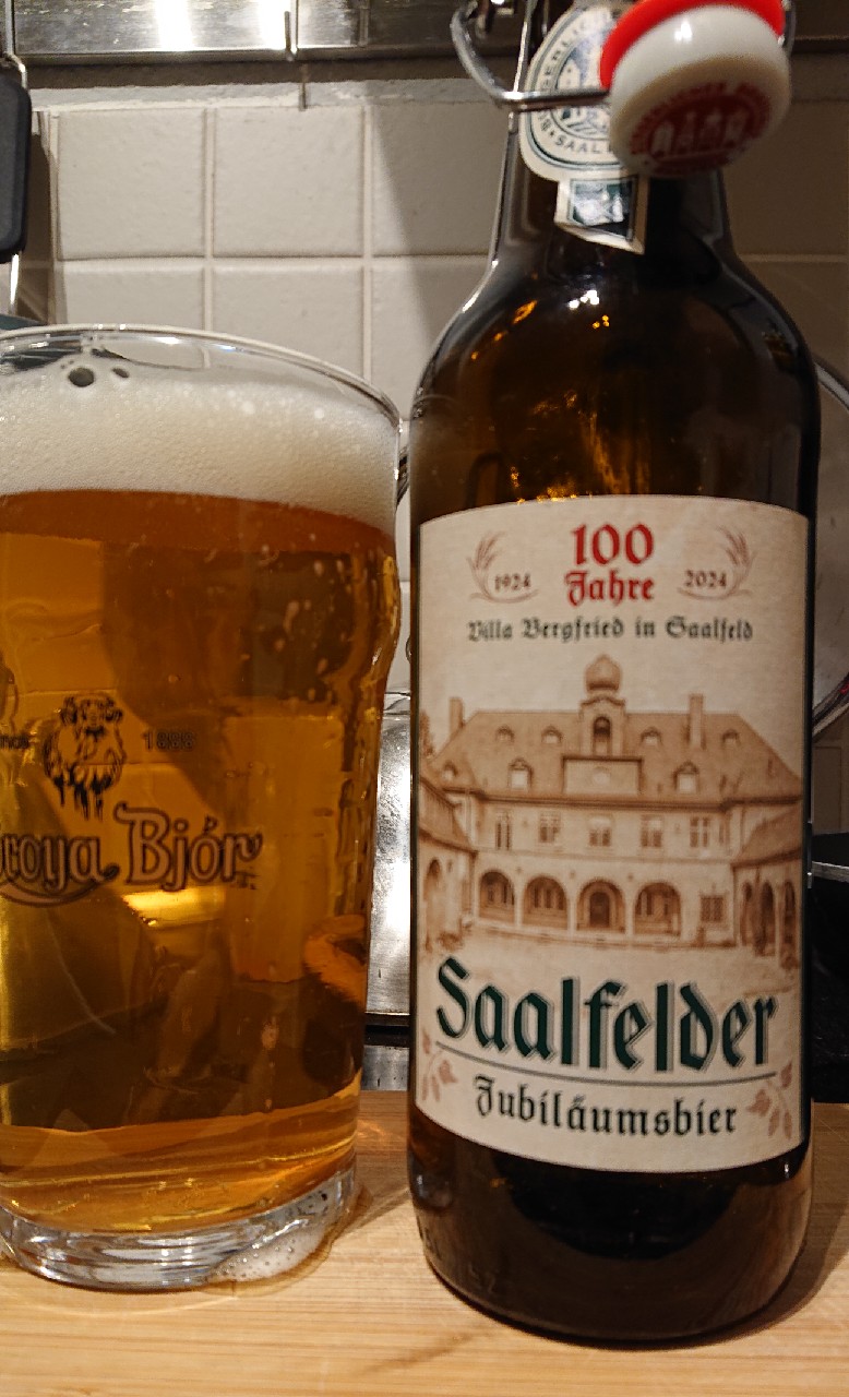 Saalfelder Jubiläumsbier 125 Jahre bürgerliches Brauhaus, Germany