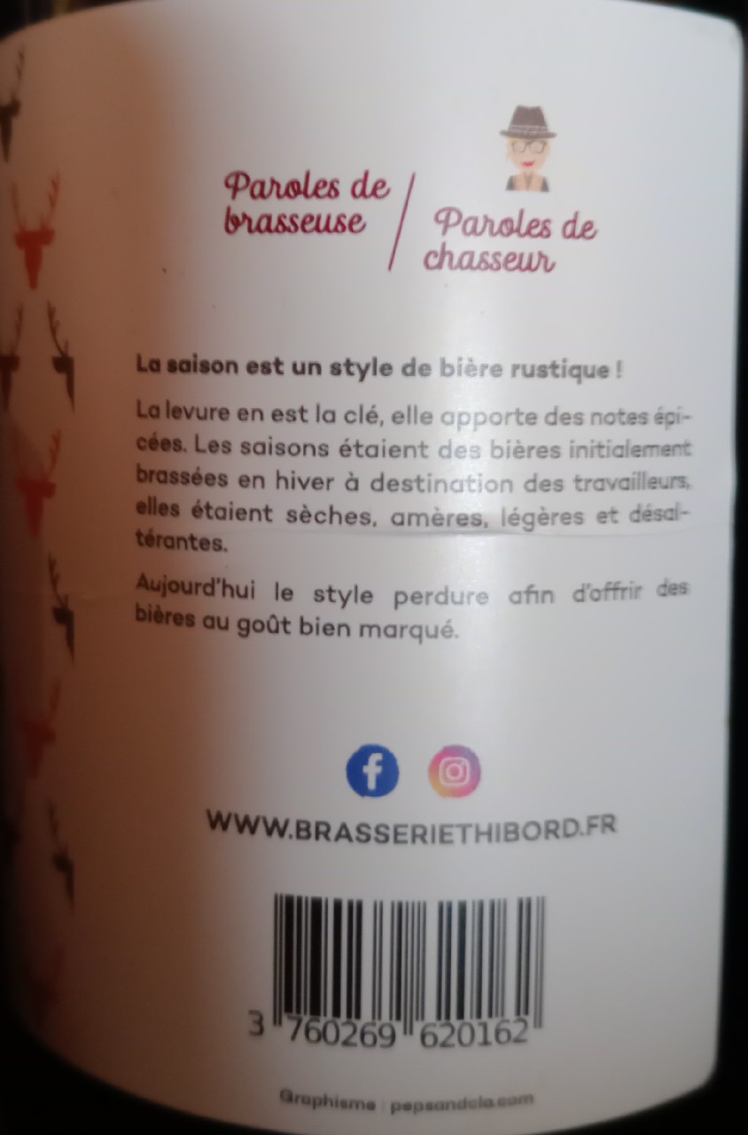 La Saison Du Chasseur, Brasserie Thibord