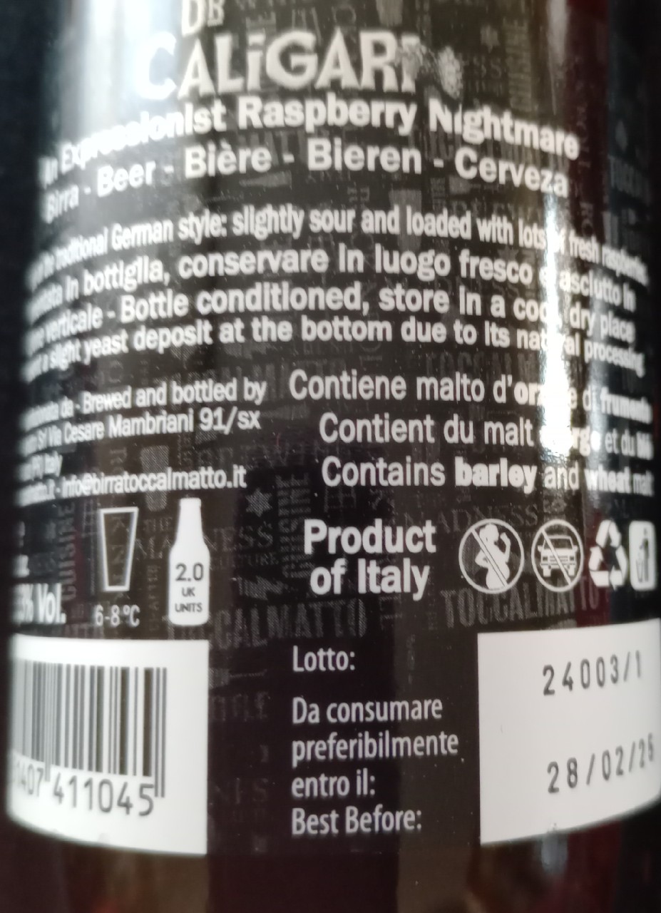Dr. Caligari, Birra Toccalmatto