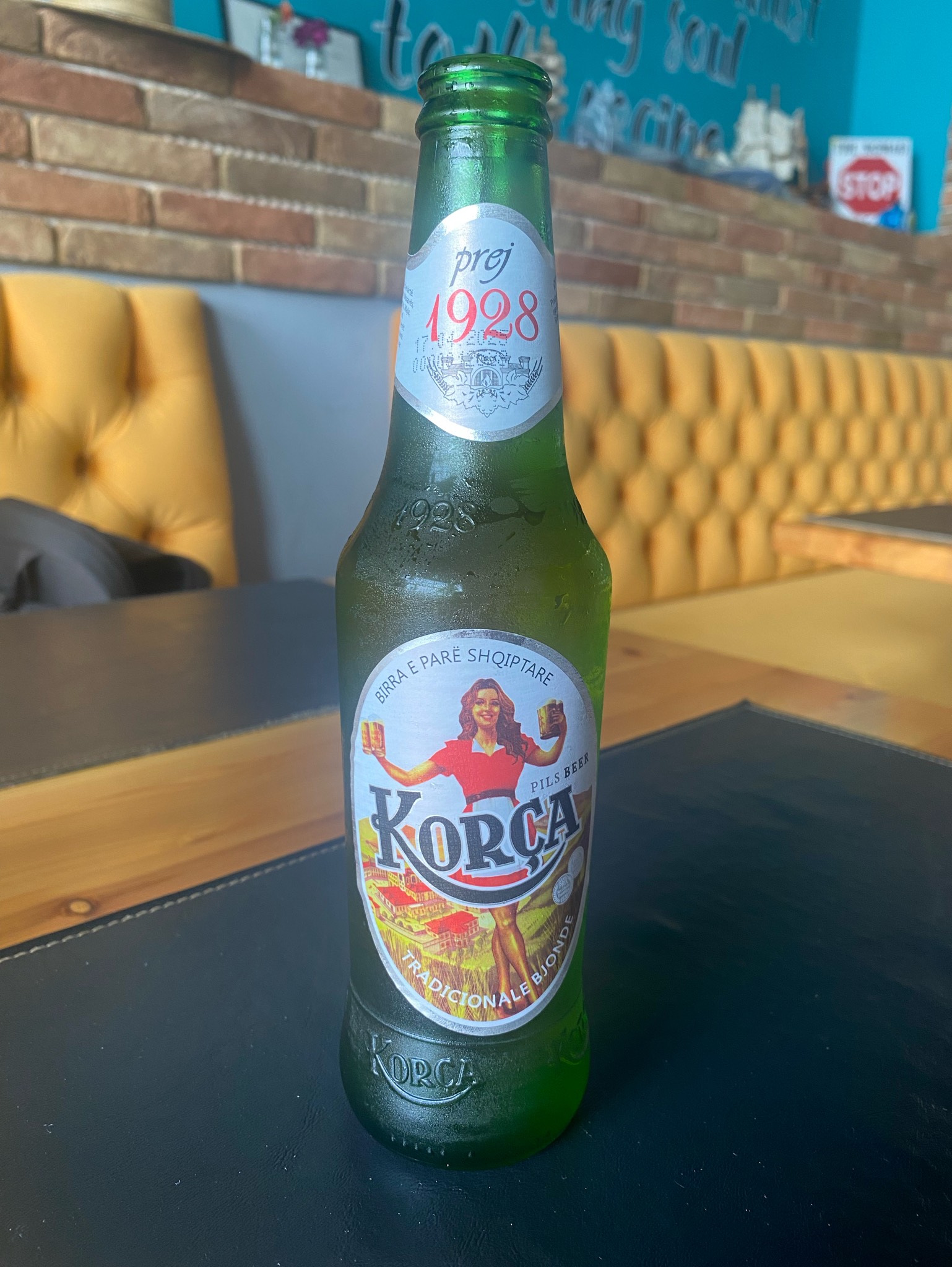 Korca pils beer, Albania