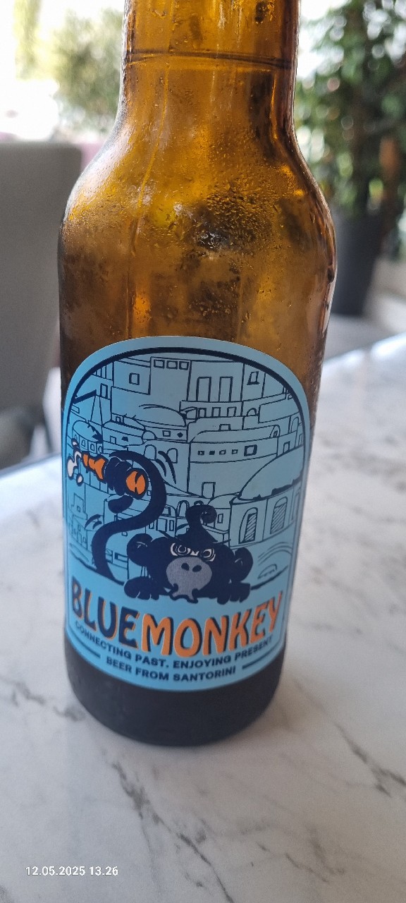 Blue Monkey Lager, Ftelos Brewery Santorini