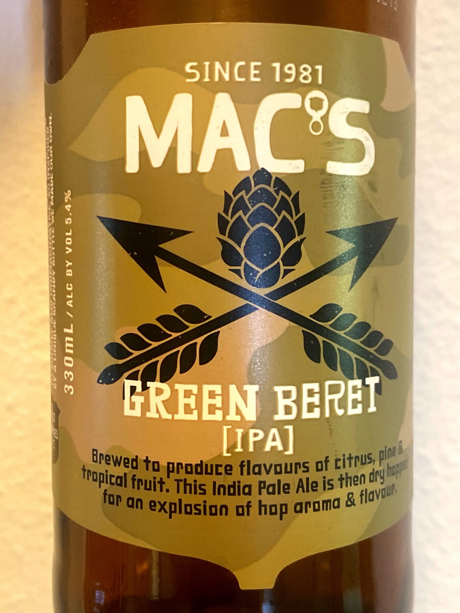 Mac's Green Beret IPA, Mac's Brewery (Lion Breweries - NZ)