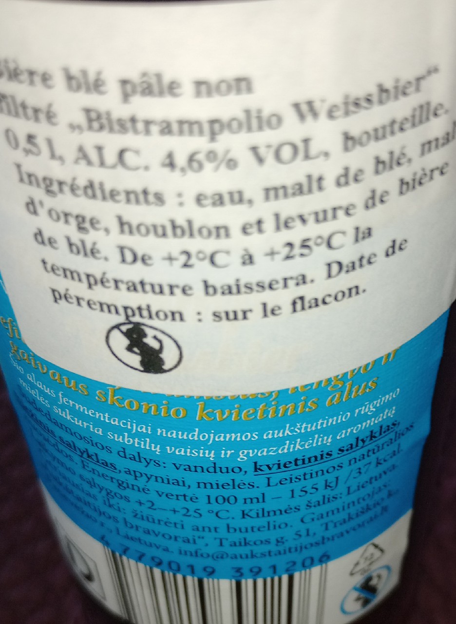 Bistrampolio Weissbier, Taruškų Alaus Bravoras