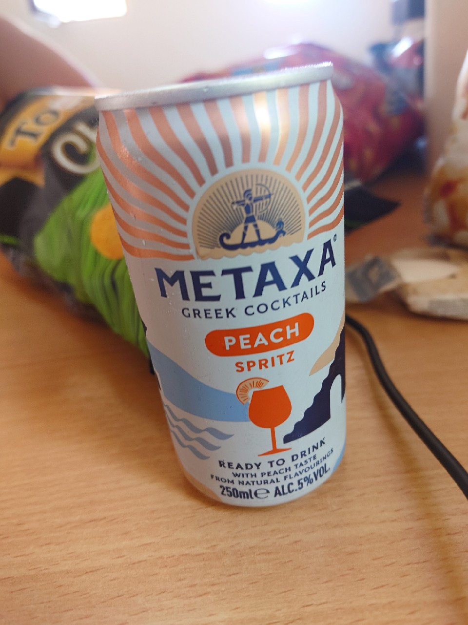 metaxa peach spritz, Greece