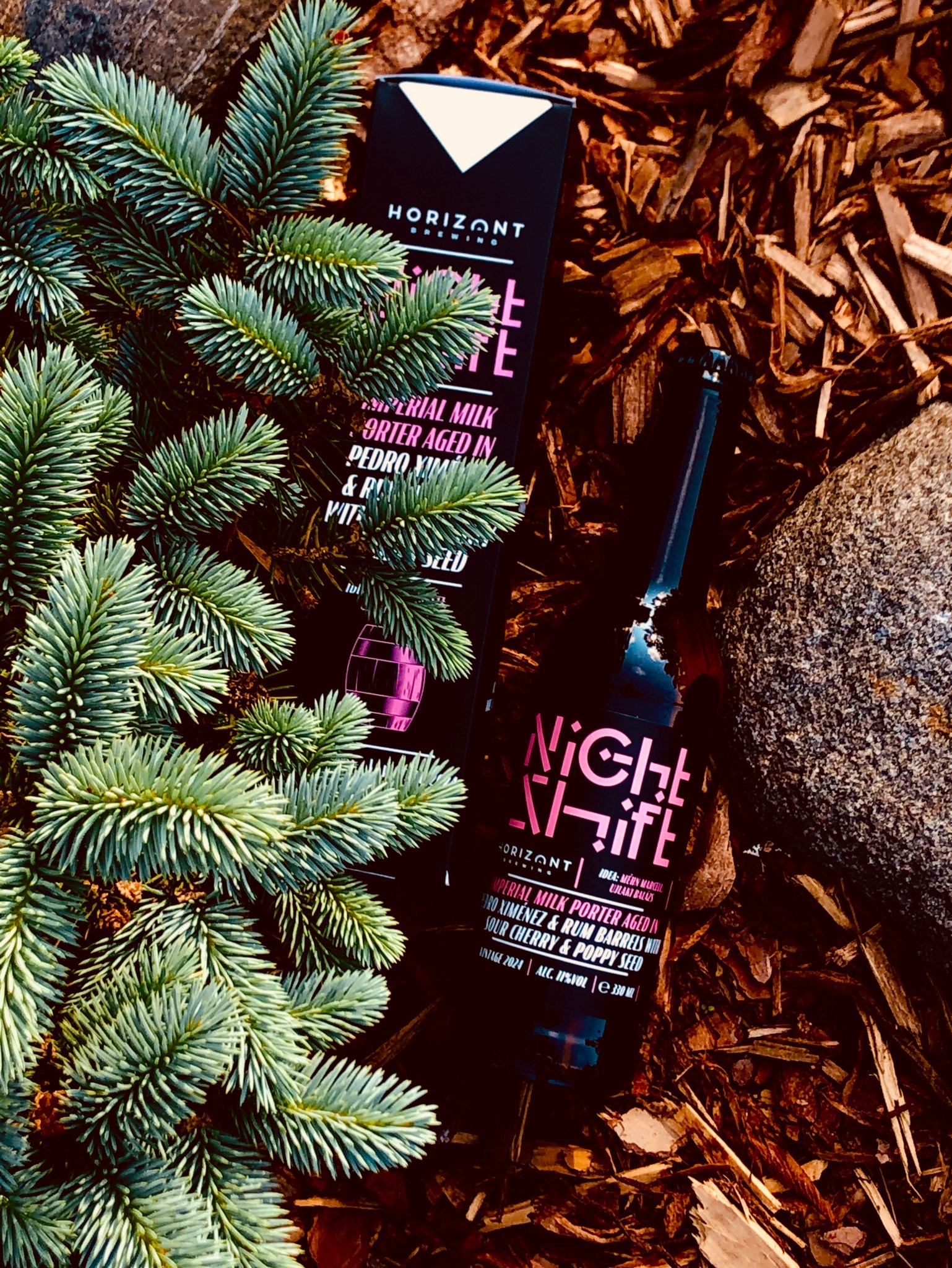 Night Shift Vintage 2024 - Imperial Milk Porter Aged In Pedro Ximénez & Rum Barrels With Sour Cherry & Poppy Seed, Horizont Brewing