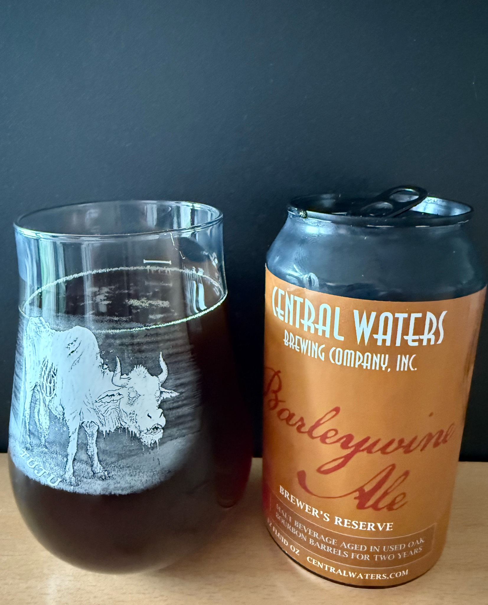 2 years aged brewer's reserve barleywine ale, Central Waters Brewing Company