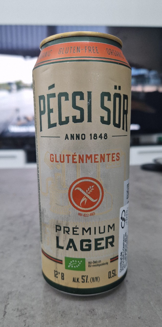 Pécsi Sör Prémium Lager Gluténmentes, Hungary