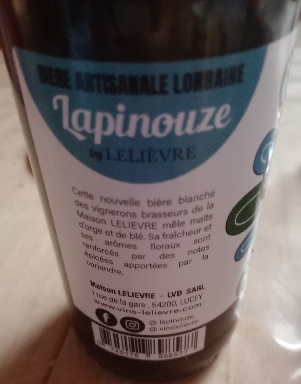 Lapinouze Blanche IPA, La Brasserie Des Papi'lles