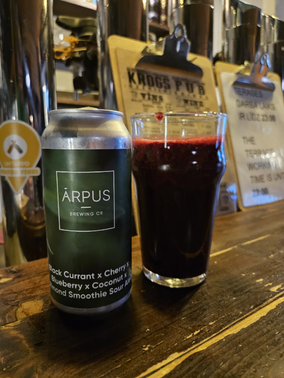 Black currant x cherry x blueberry x coconut x almond smoothie sour ale, Latvia