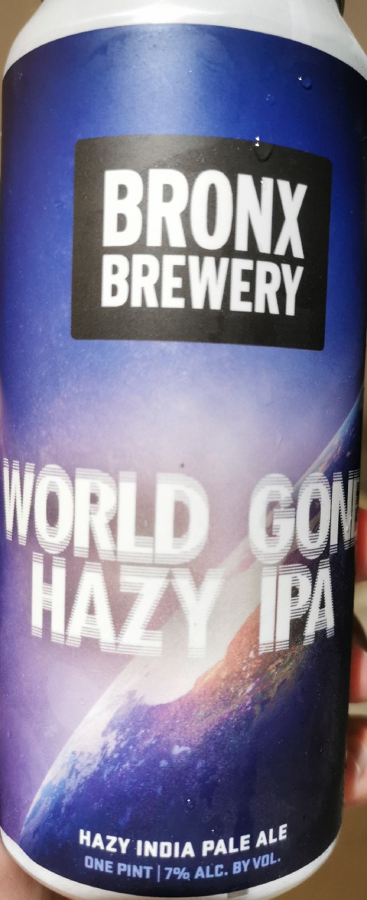 World Gone Hazy IPA, The Bronx Brewery