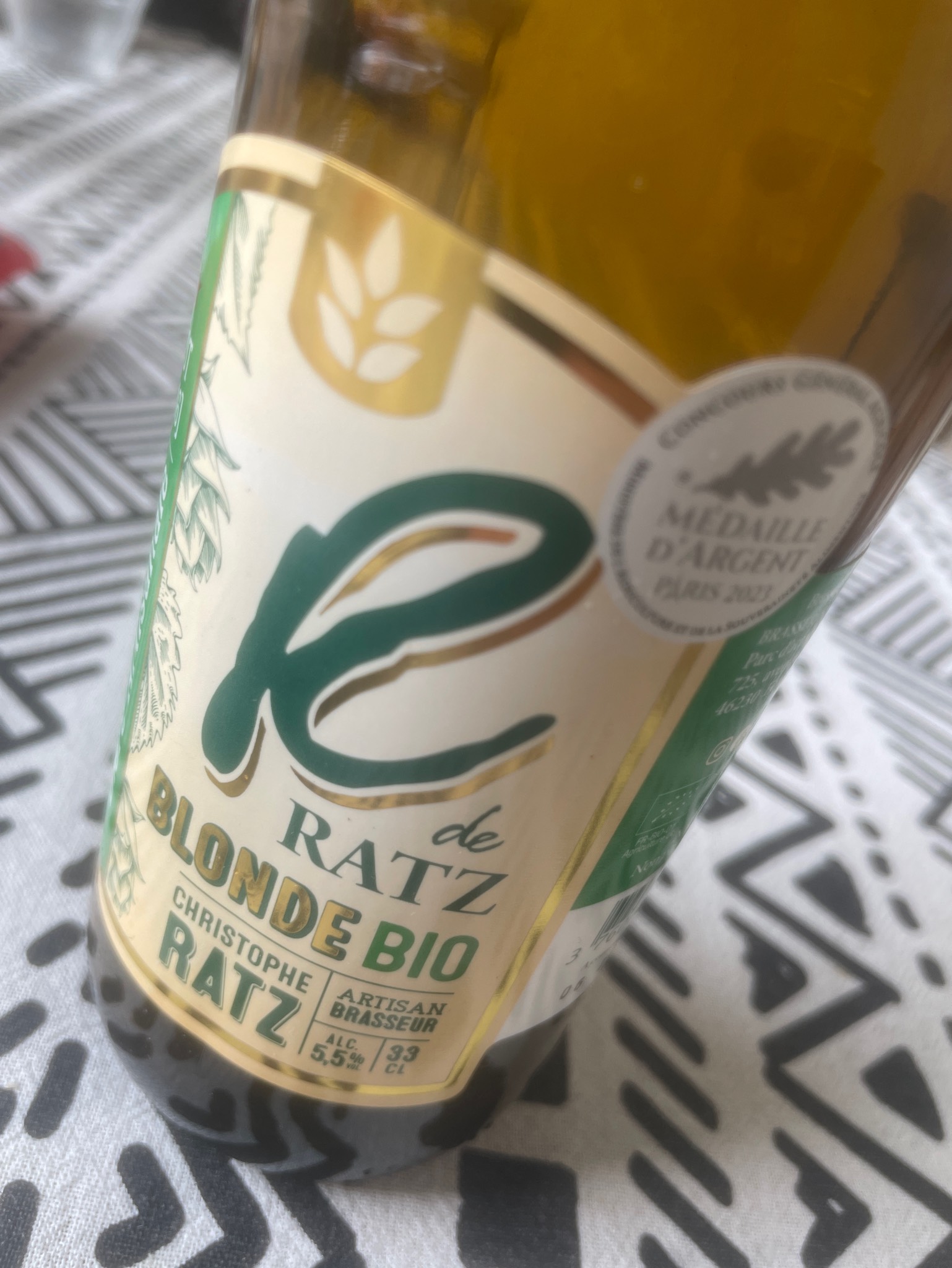 R De Ratz Blonde Bio, Brasserie Artisanale Ratz