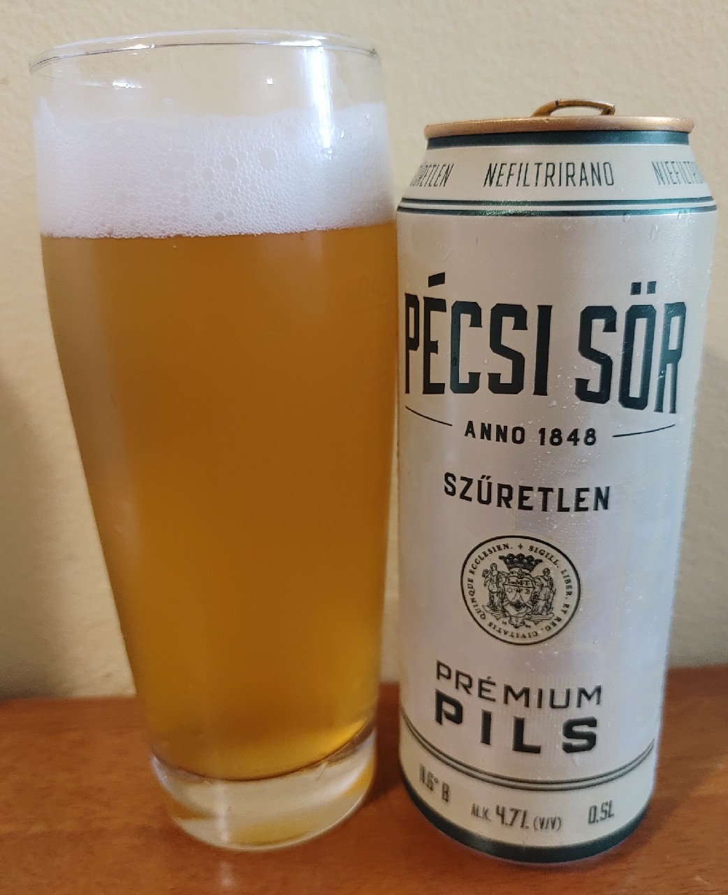 Pécsi Sör Prémium Pils, Hungary