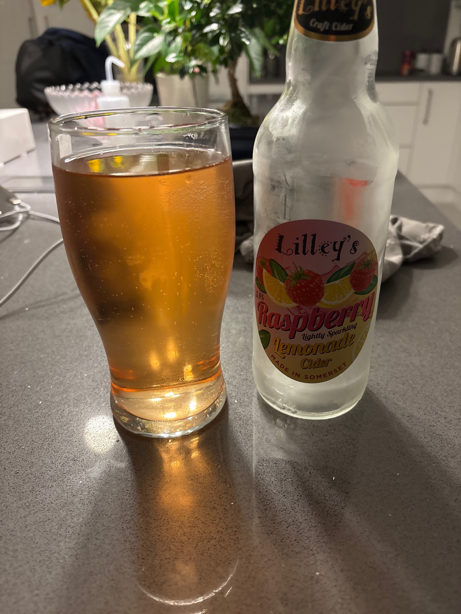 Raspberry lightly sparkling lemonade cider, Lilley's Cider Barn