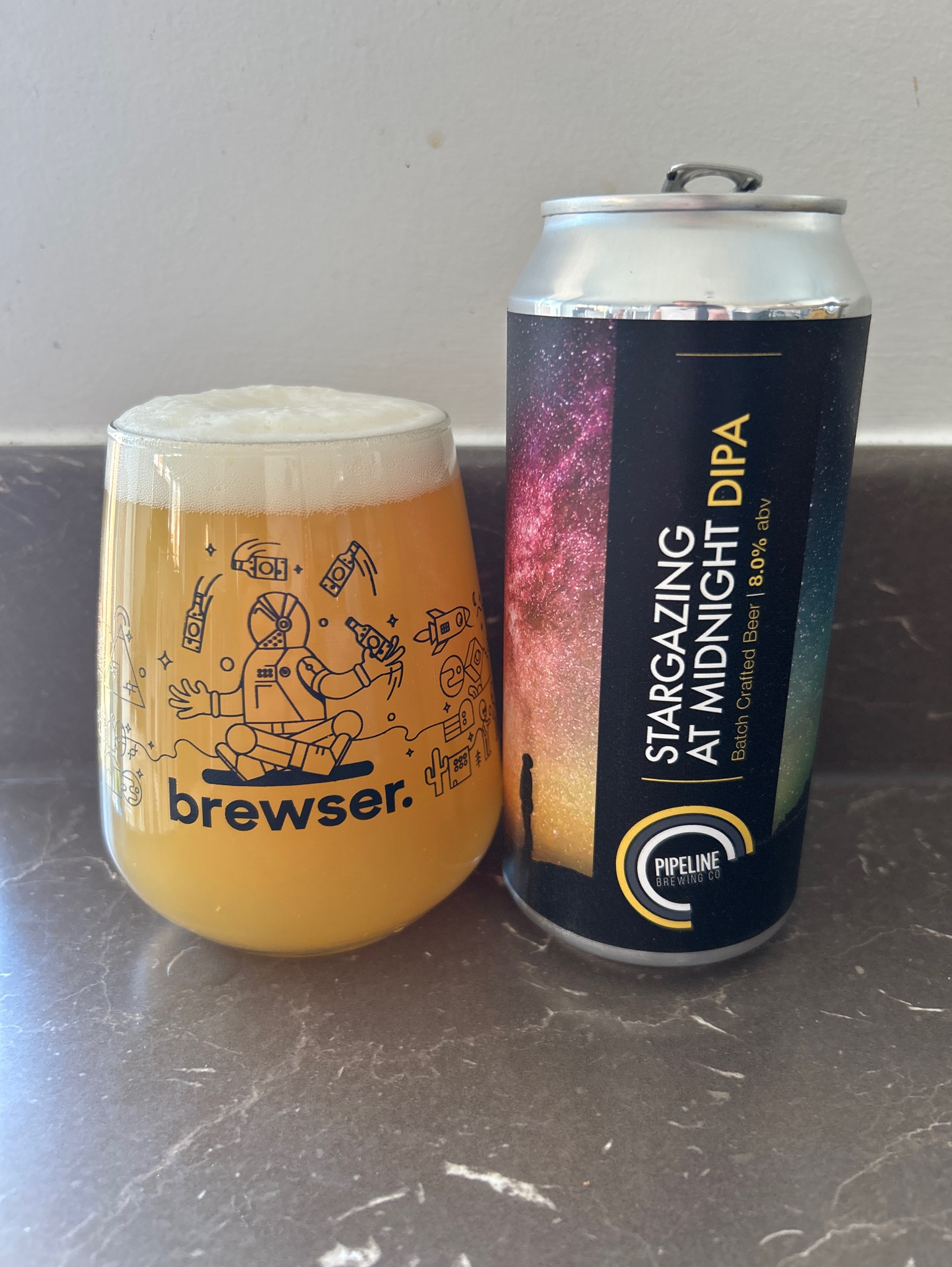 Stargazing at midnight, Pipeline Brewing Co
