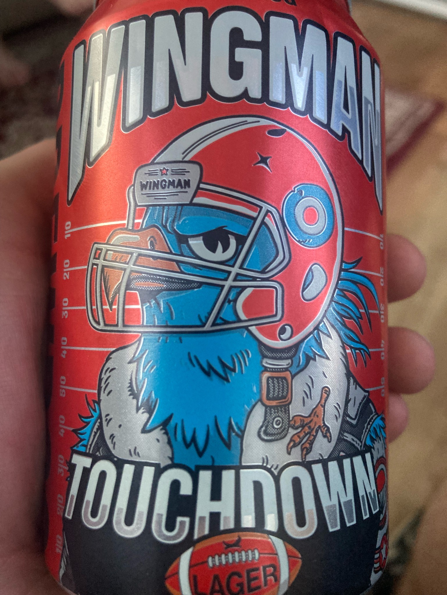 Wingman Touchdown lager, Scotland
