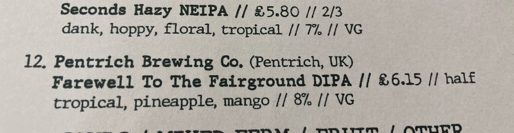 Farewell to the fairground, Pentrich Brewing