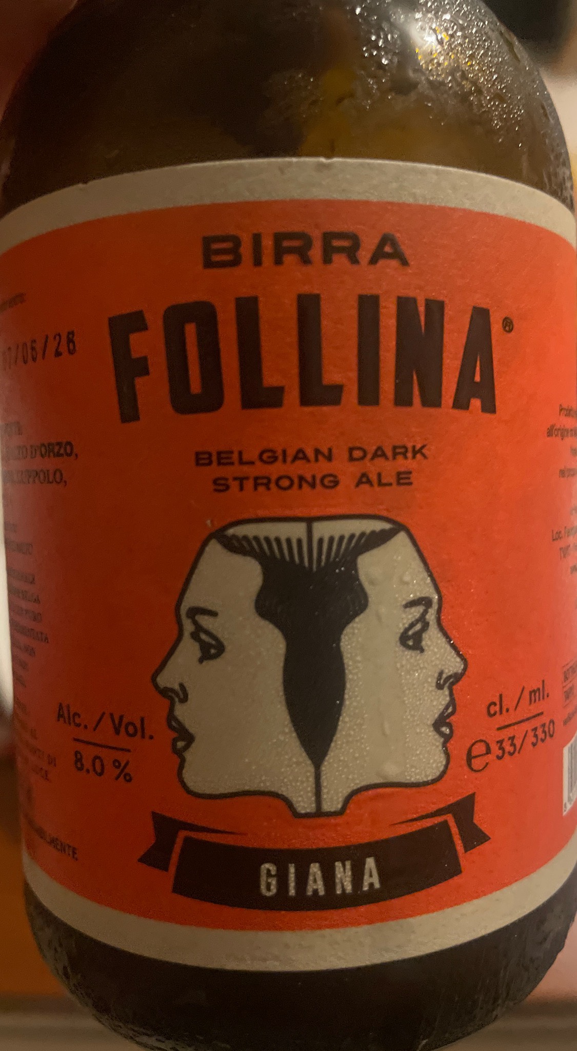 Birra Follina Belgian Dark Ale Giana, Birra Follina