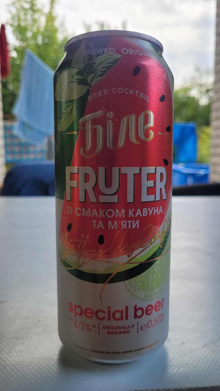 Bile Fruter Watermelon-Mint (Біле Fruter Кавун-М'ята), Chernigivs'kyj Pivzavod (Sun-InBev)