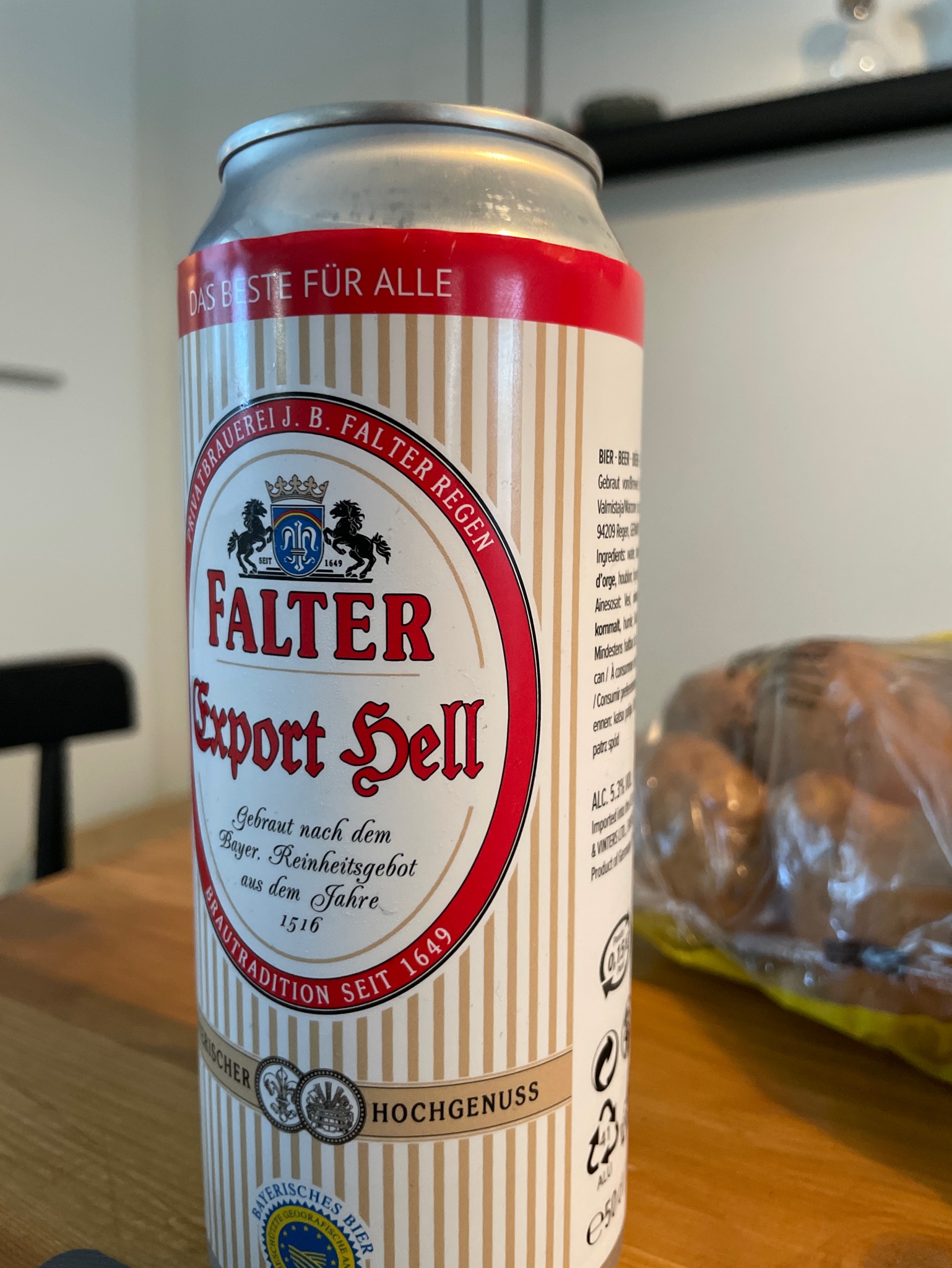 Falter Export Hell, Privatbrauerei J.B. Falter Regen KG