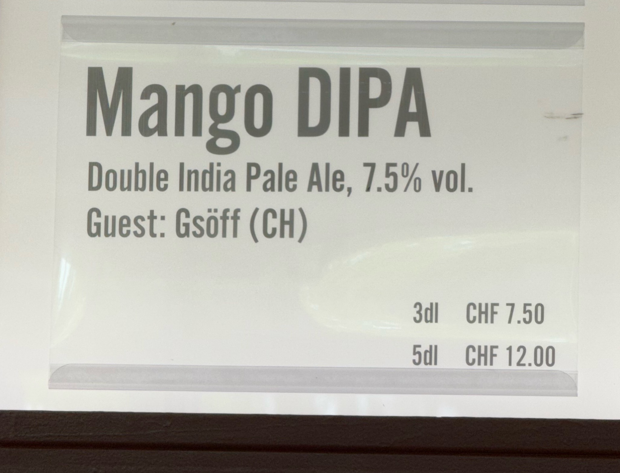 Mango DIPA, Gsöff