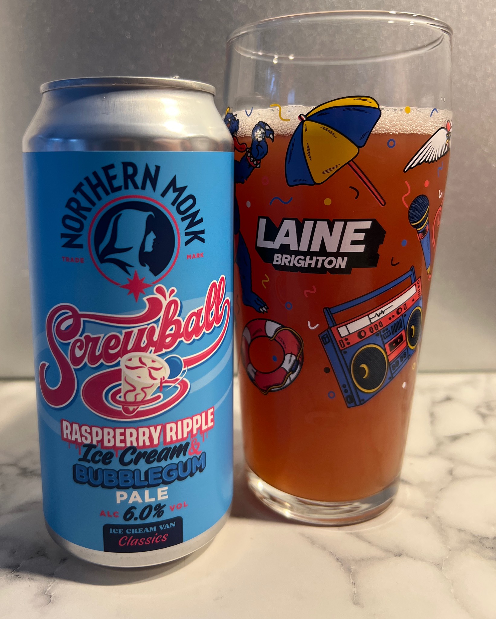 Screwball Raspberry Ripple Ice Cream & Bubblegum Pale, England