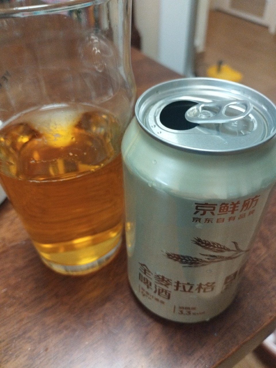 Jīng Xiān Fǎng Quán Mài Lā Gé Píjiǔ / 京鲜舫全麦拉格啤酒, Shandong Hande Brewery / 山东汉德酒