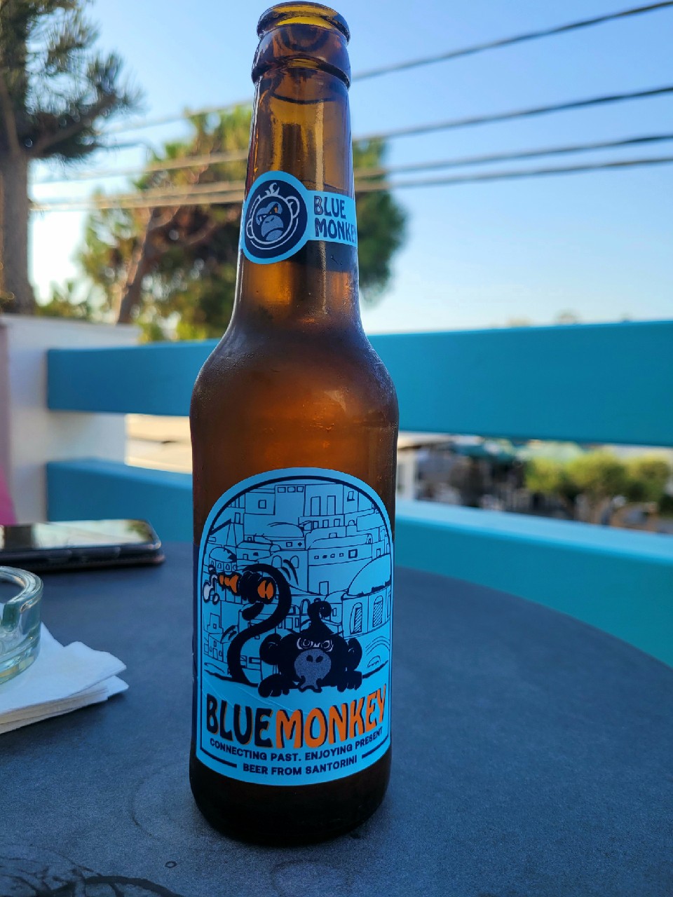 Blue Monkey Lager, Ftelos Brewery Santorini