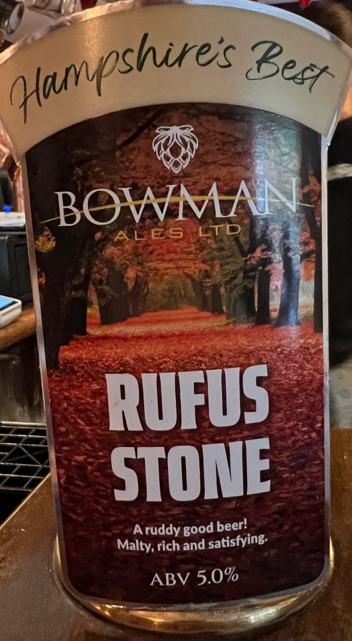 Rufus stone, Bowman Ales Ltd