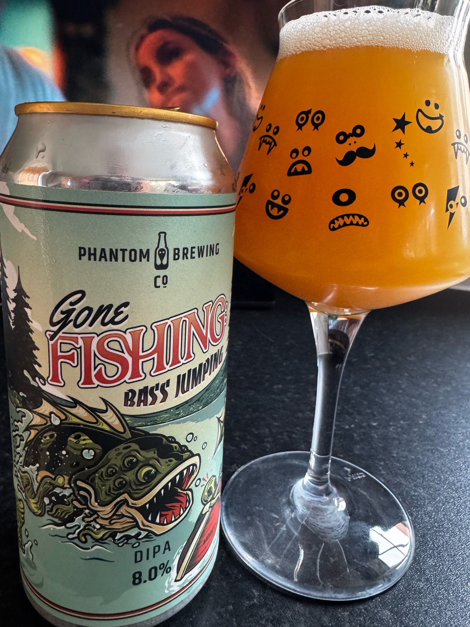 Gone fishing: bass jumping, Phantom Brewing Co.