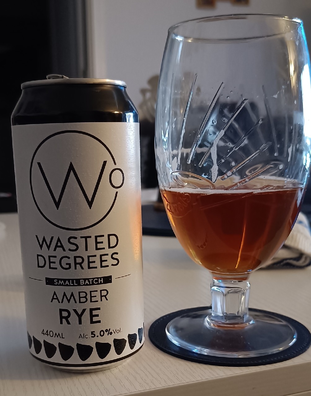 amber rye, Wasteddegrees