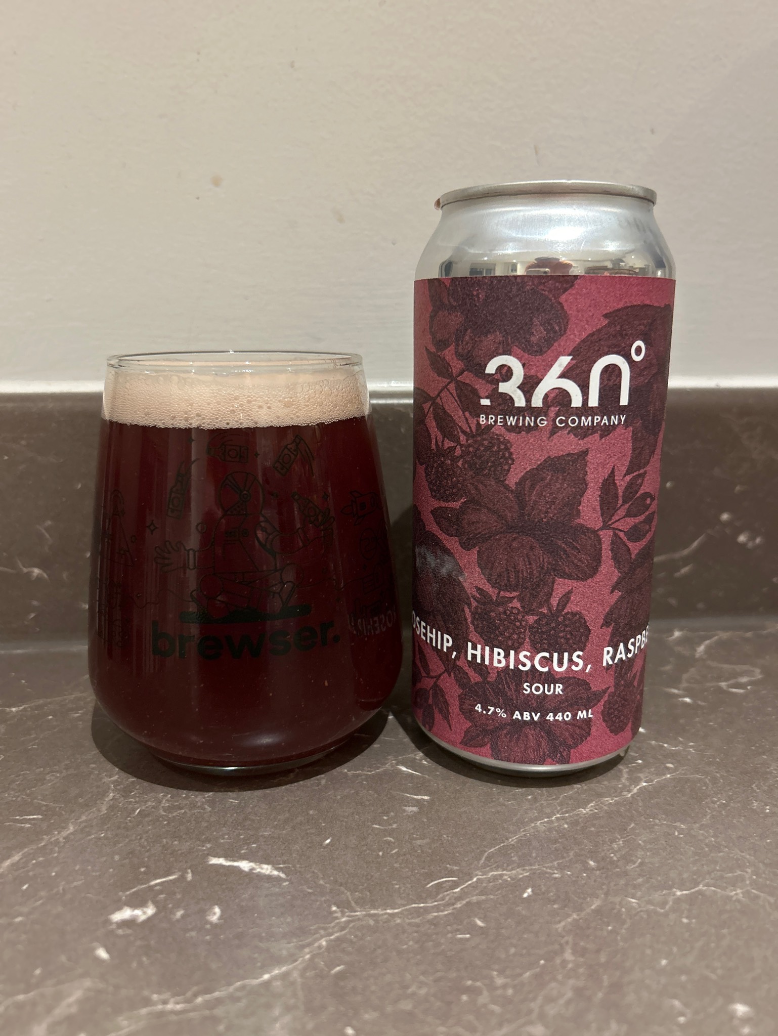 Rosehip, Hibiscus, Raspberry, 360° Brewing Company