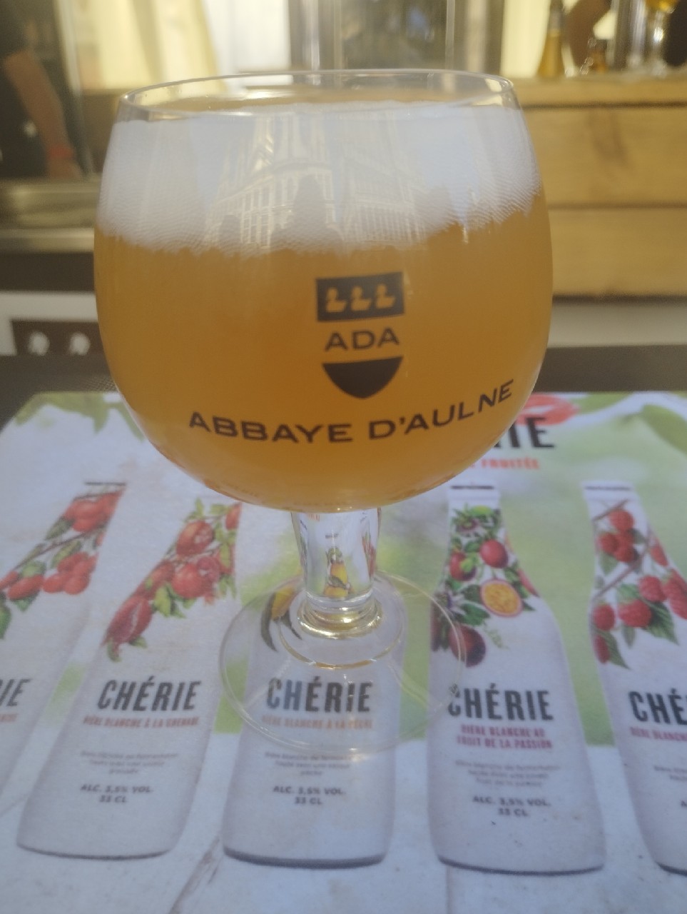 Chérie Bière Blanche À La Pêche, Brasserie de l'Abbaye d'Aulne