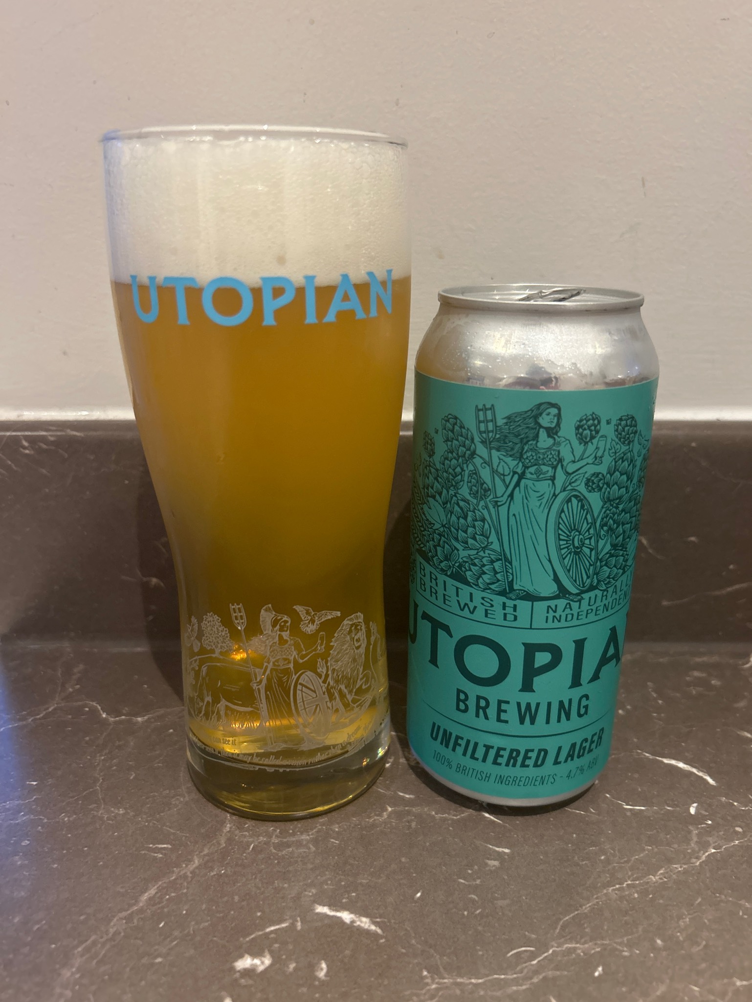 Unfiltered British Lager, Utopian Brewing Ltd.