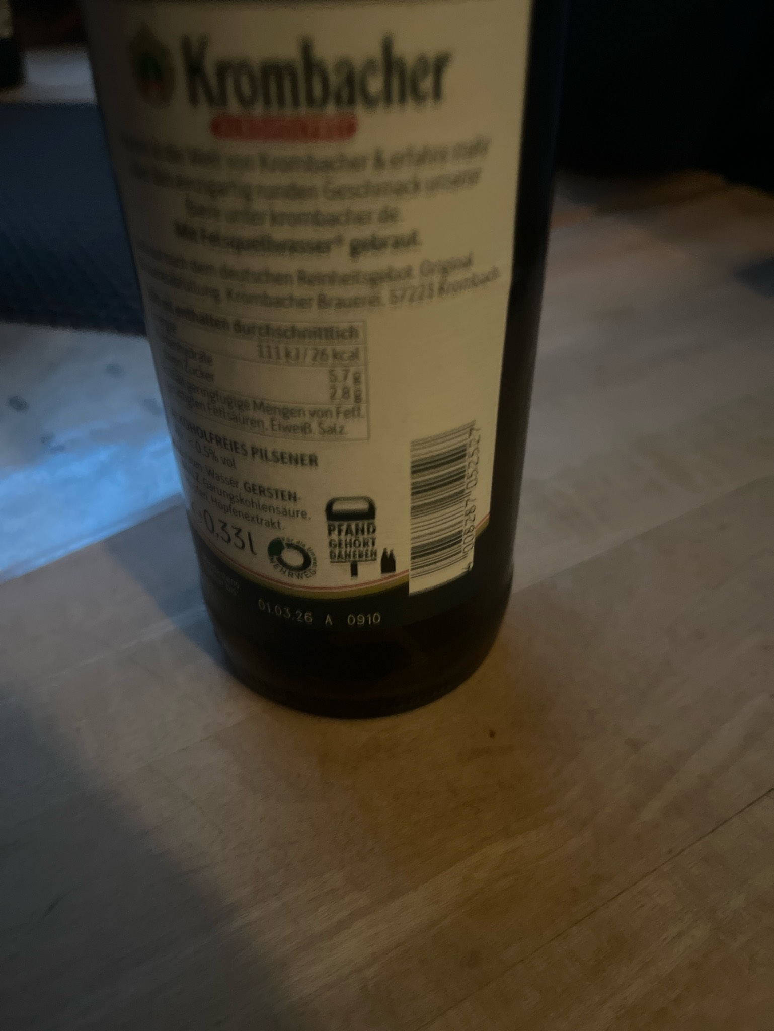 Krombacher Pils Alkoholfrei, Germany