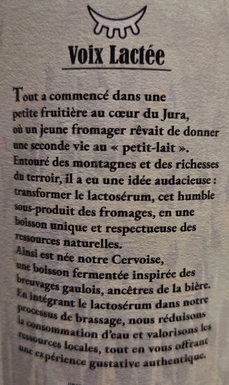 Voix Lactée Blanche, JuraSérum - Brasserie Galacté
