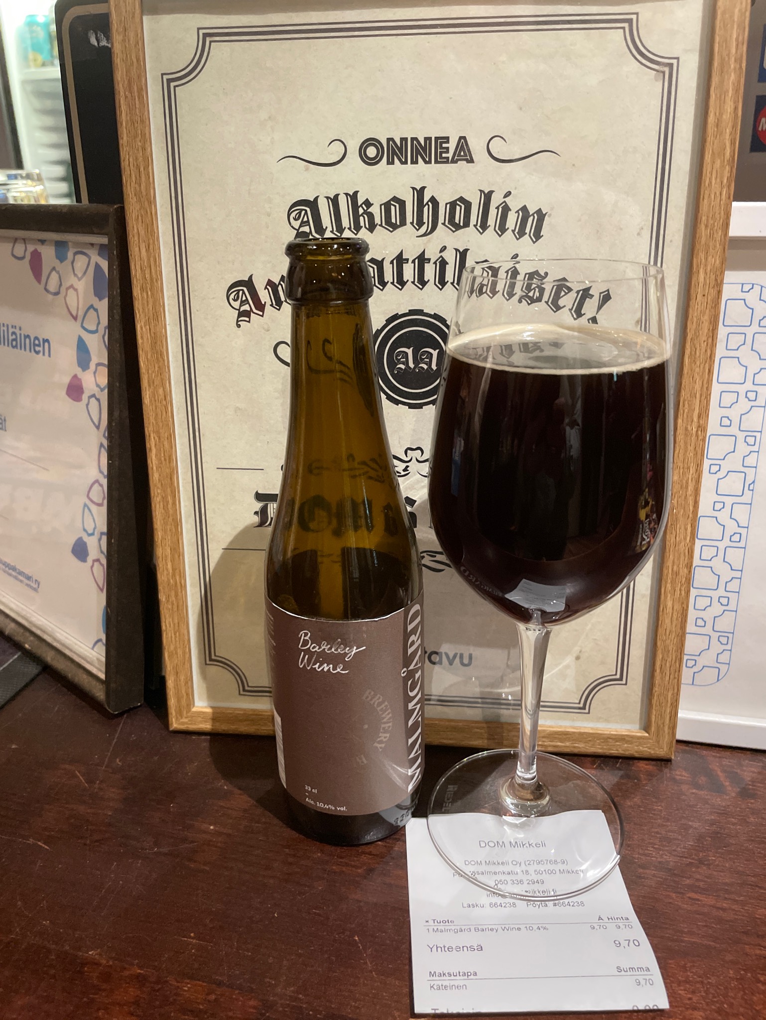 Malmgård Barley Wine, Finland