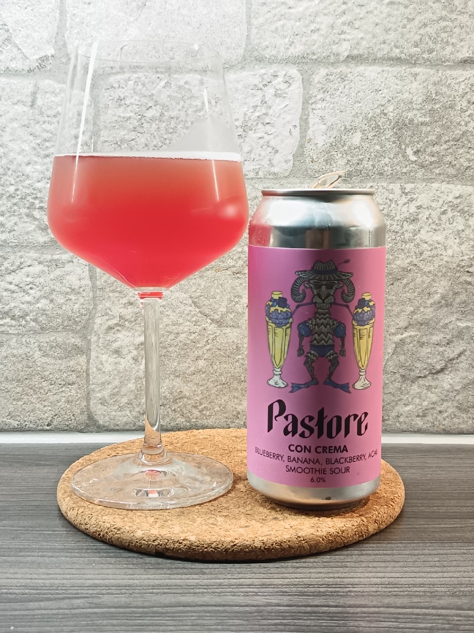 Pastore Con Crema Blueberry, Banana, Blackberry, Acai Smoothie Sour, Pastore Brewing And Blending Ltd