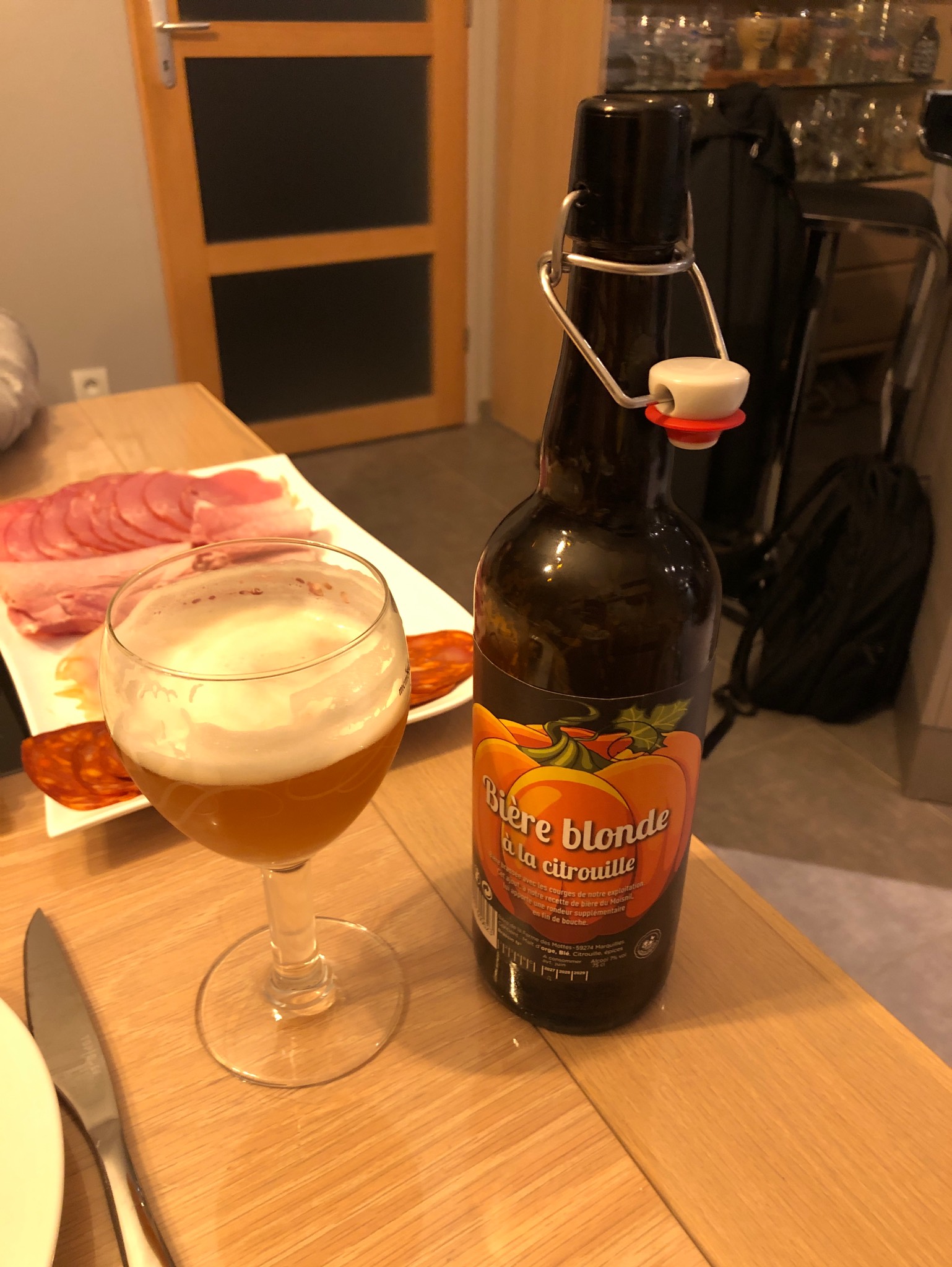 Bière Blonde À La Citrouille, Brasserie De La Ferme Des Mottes