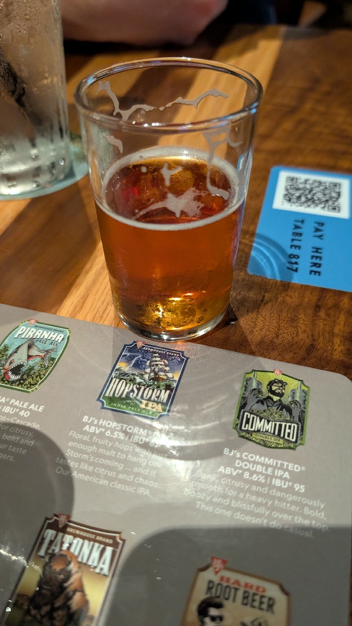 HopStorm IPA, BJ's Restaurant & Brewhouse