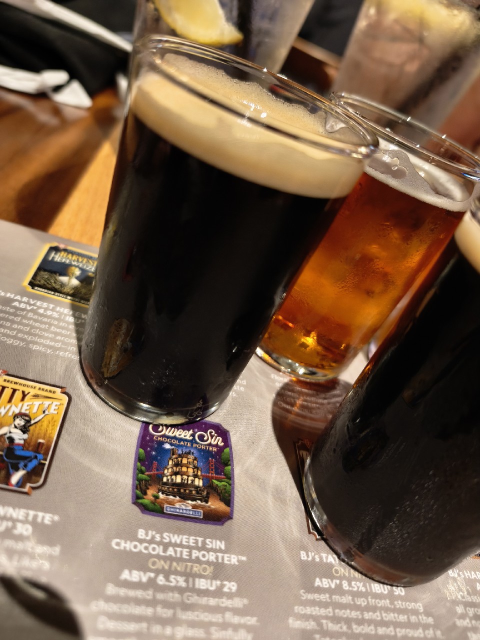 BJ's sweet sin chocolate porter, BJ's Restaurant & Brewhouse