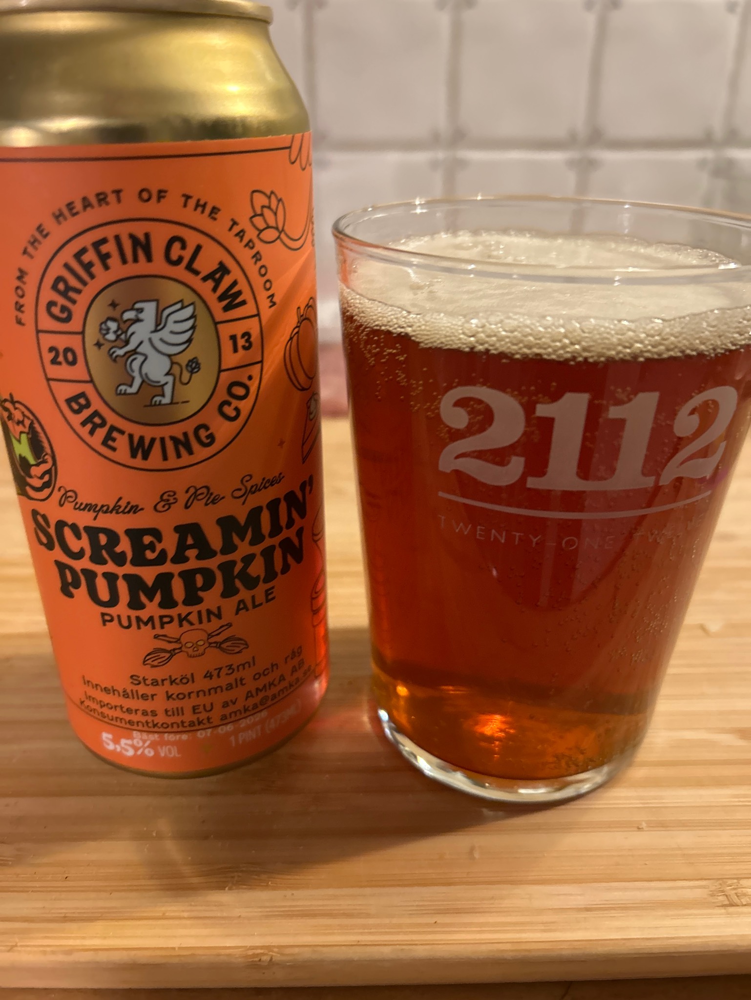 Screamin' - Pumpkin Ale, Griffin Claw Brewing Company