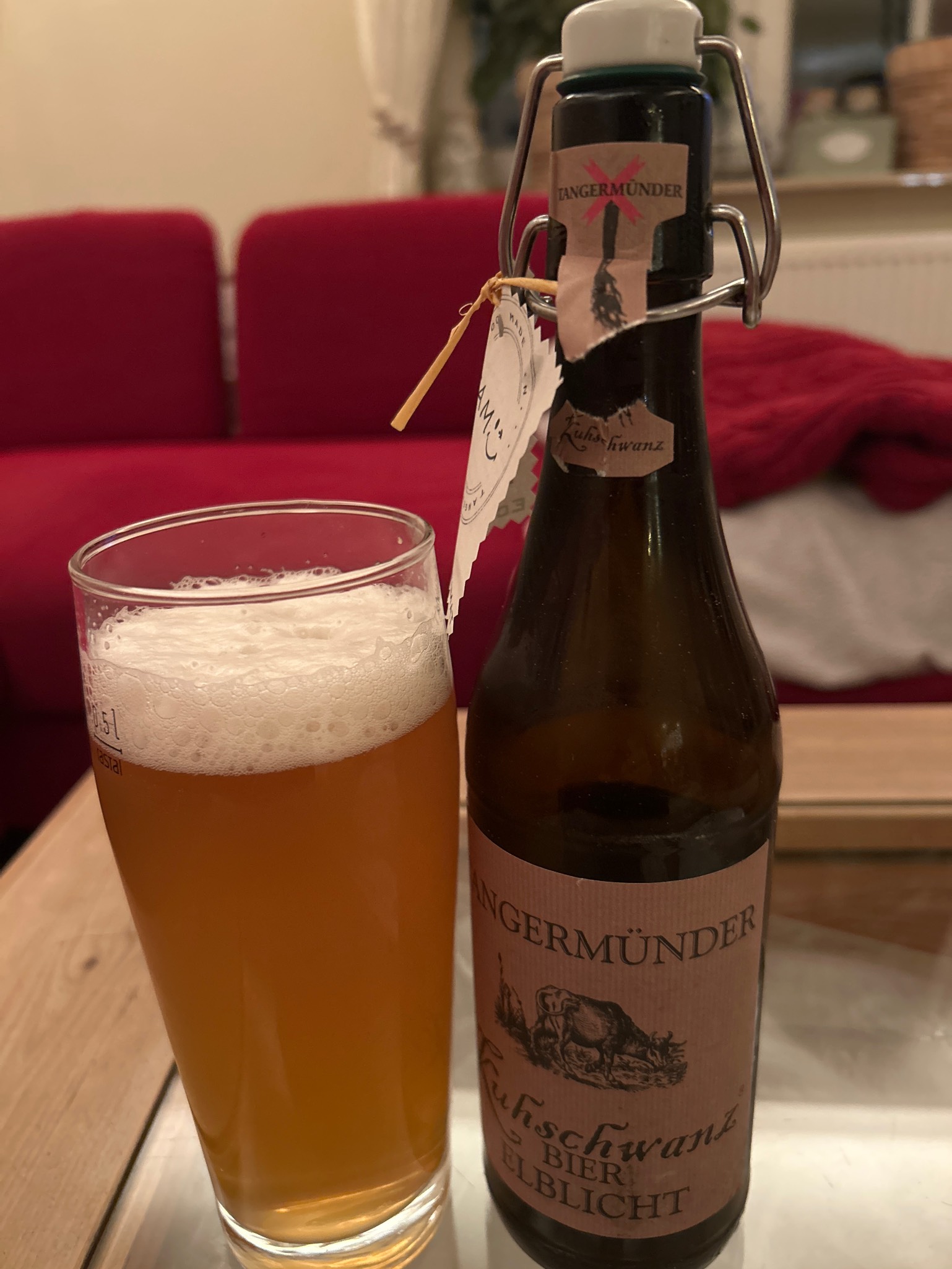 Kuhschwanz Bier Elblicht, tangermünder