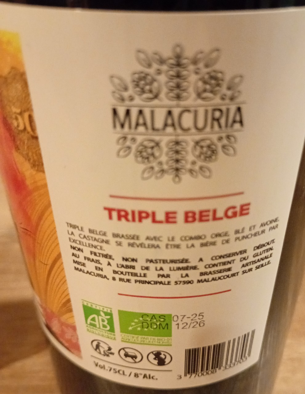 Malacuria triple belge, Brasserie Malacuria