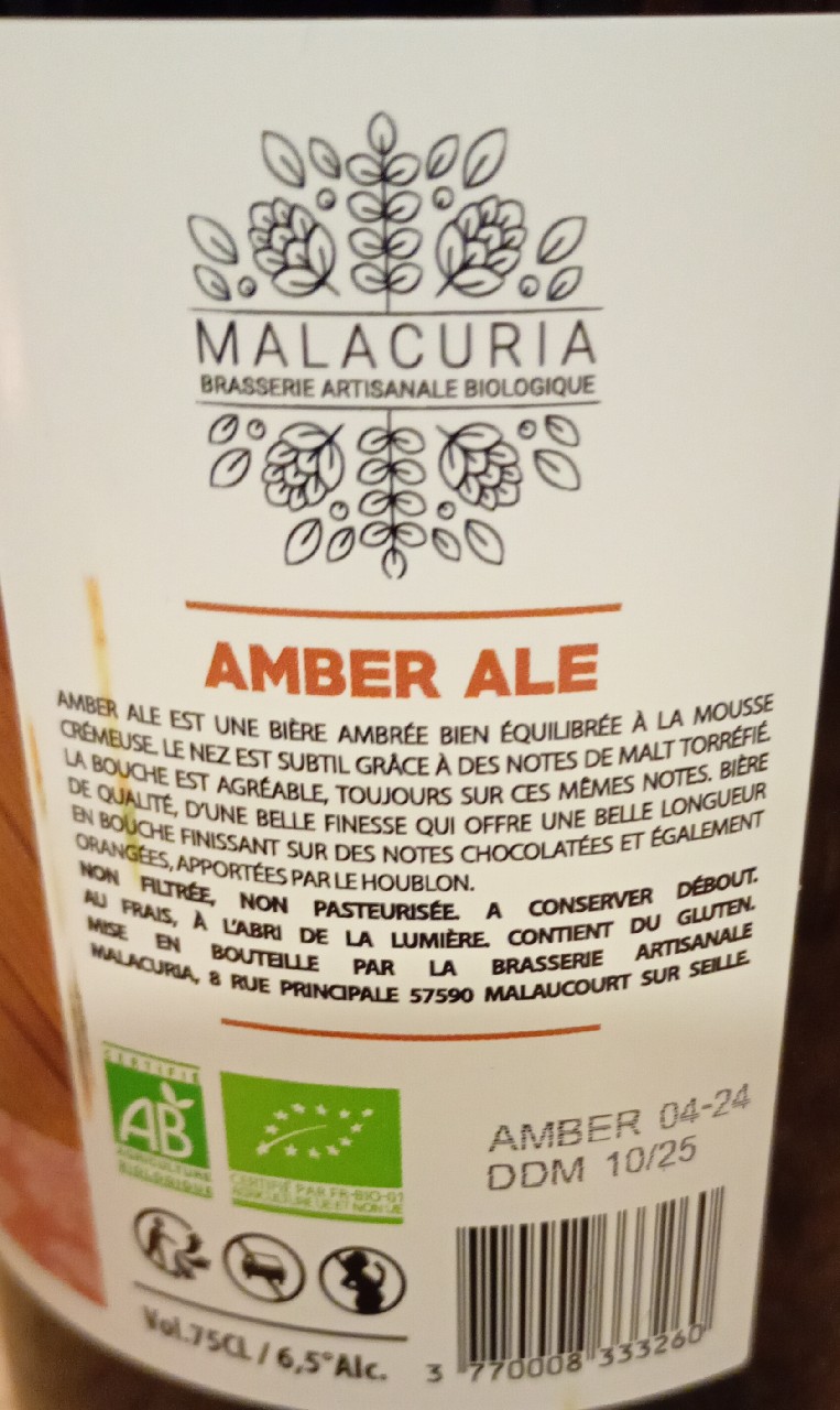 Malacuria Amber Ale, Brasserie Malacuria