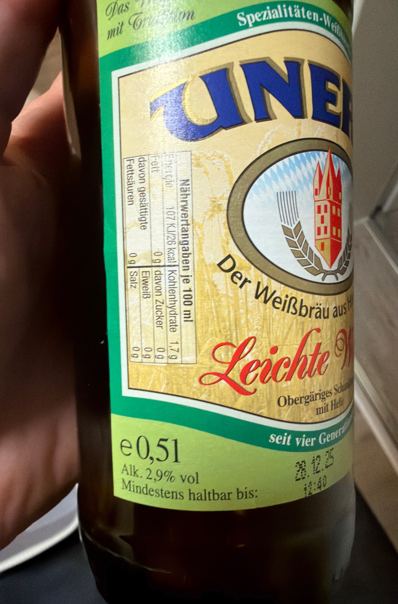 Unertl Leichte Weisse, Weissbräu Unertl GmbH